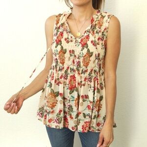 Rose & Olive Anthropologie Babydoll Top Floral
